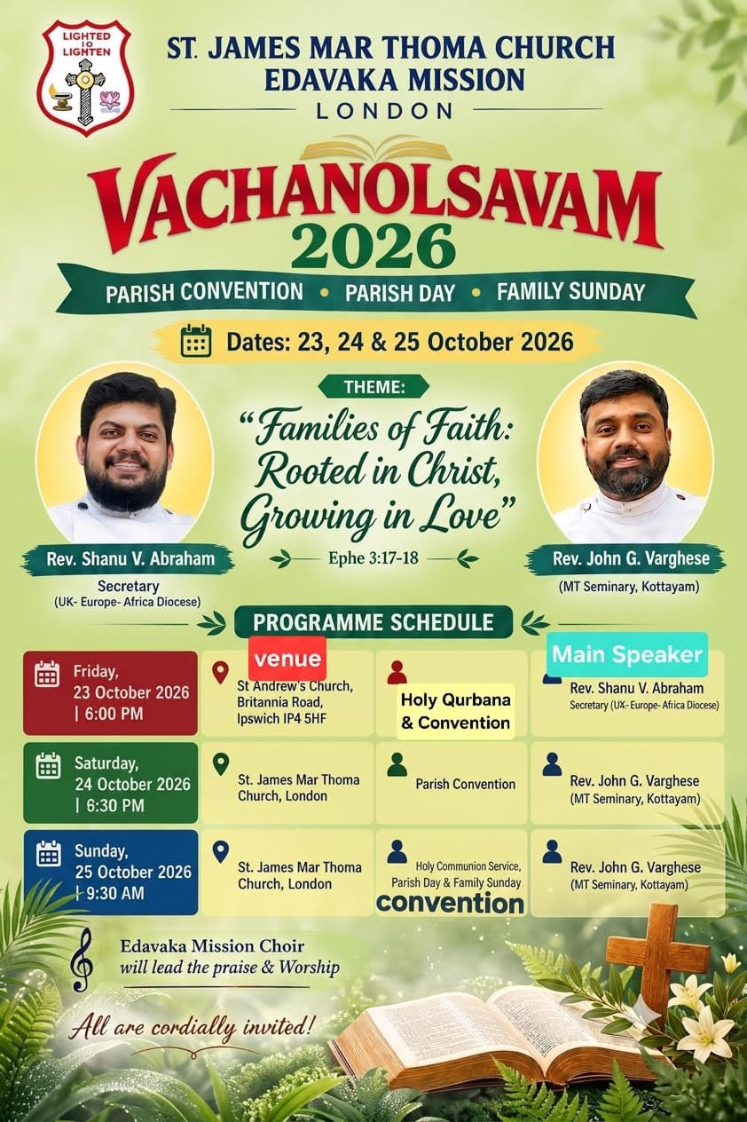 Poster for the St James Mar Thoma Church Parish Convention